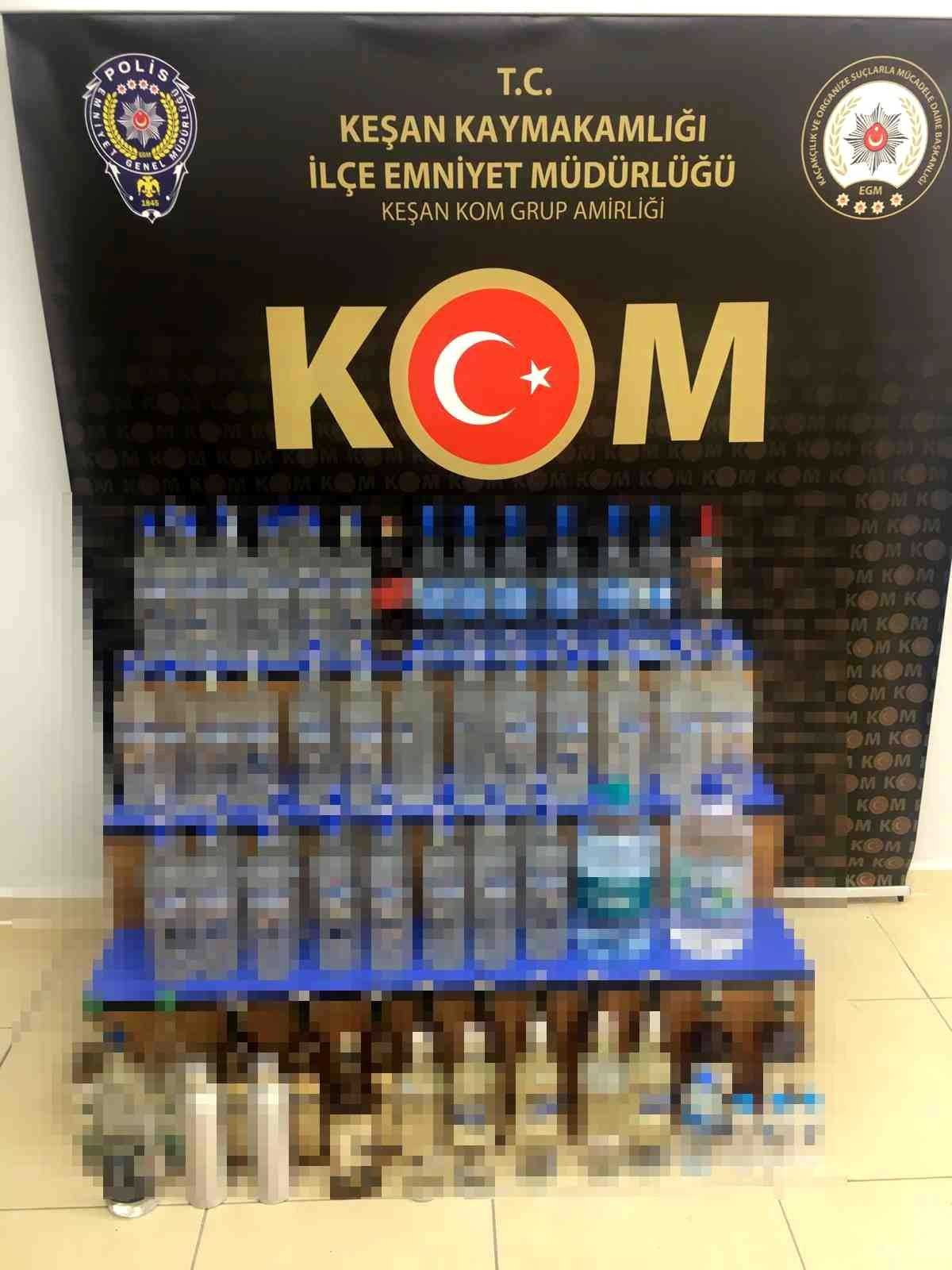 Edirne haberi... Edirne\'de 81 adet kaçak içki ele geçirildi