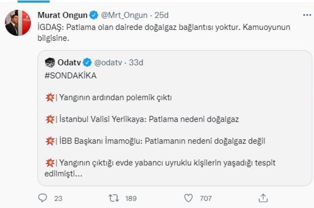 İmamoğlu'ndan Kadıköy'deki patlamayla ilgili Vali Yerlikaya'ya yanıt: Doğal gaz kaynaklı değil İmamoğlu'ndan Kadıköy'deki patlamayla ilgili Vali Yerlikaya'ya yanıt: Doğal gaz kaynaklı değil