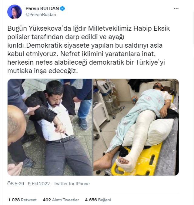 Pervin Buldan, bacağı kırılan HDP'li vekille ilgili paylaşım yaptı! Bakan Soylu'dan yanıt gecikmedi