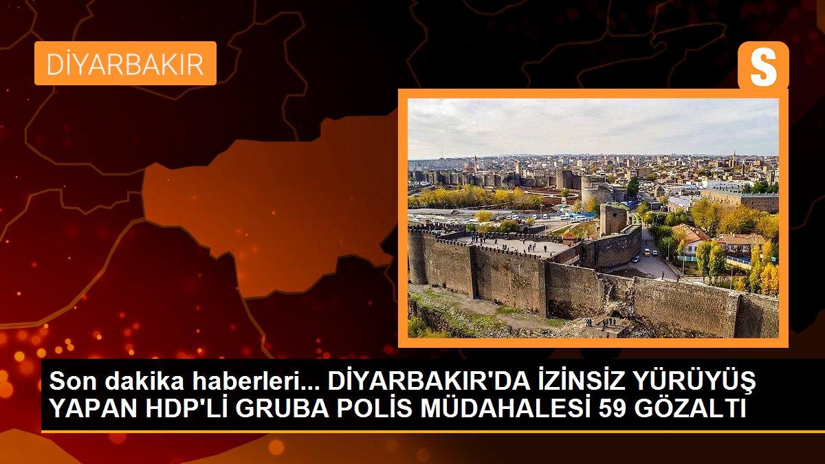 Son dakika haberleri... DİYARBAKIR\'DA İZİNSİZ YÜRÜYÜŞ YAPAN HDP\'Lİ GRUBA POLİS MÜDAHALESİ 59 GÖZALTI