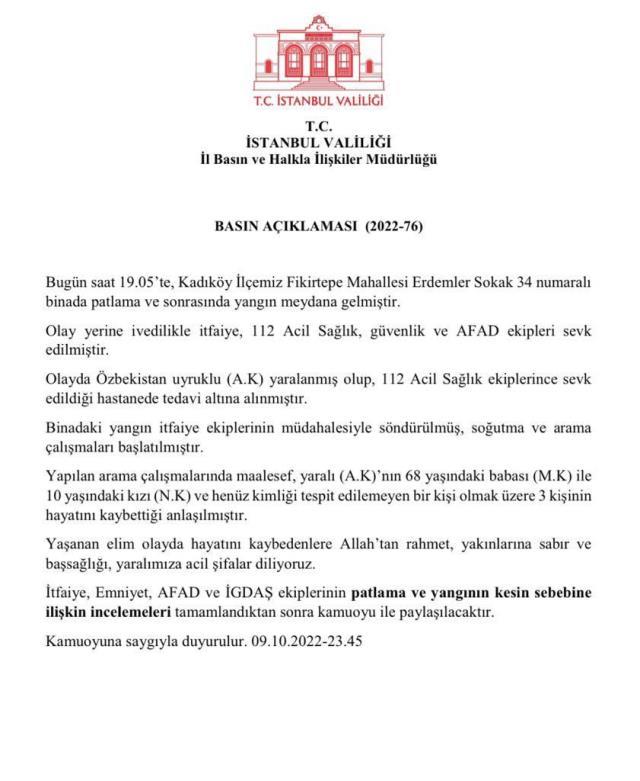 İBB Başkanı İmamoğlu'ndan Kadıköy'deki patlama hakkında Vali Yerlikaya'ya cevap: Doğal gaz kaynaklı değil İBB Başkanı İmamoğlu'ndan Kadıköy'deki patlama hakkında Vali Yerlikaya'ya cevap: Doğal gaz kaynaklı değil