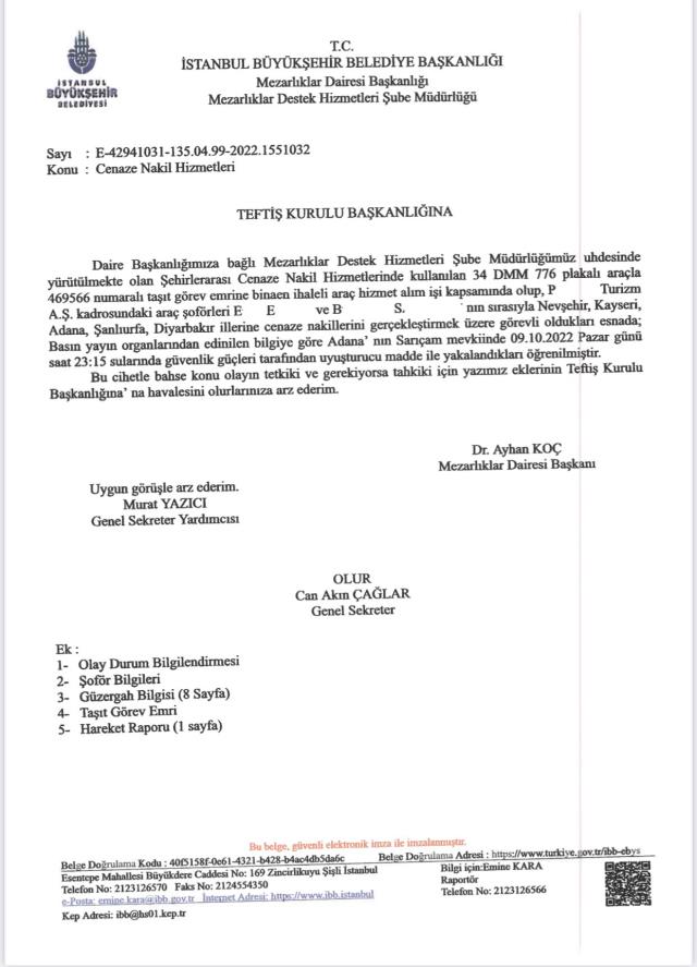 İBB'ye ait cenaze nakil aracında uyuşturucu bulunmasına ilişkin İmamoğlu'ndan açıklama İBB'ye ait cenaze nakil aracında uyuşturucu bulunmasına ilişkin İmamoğlu'ndan açıklama