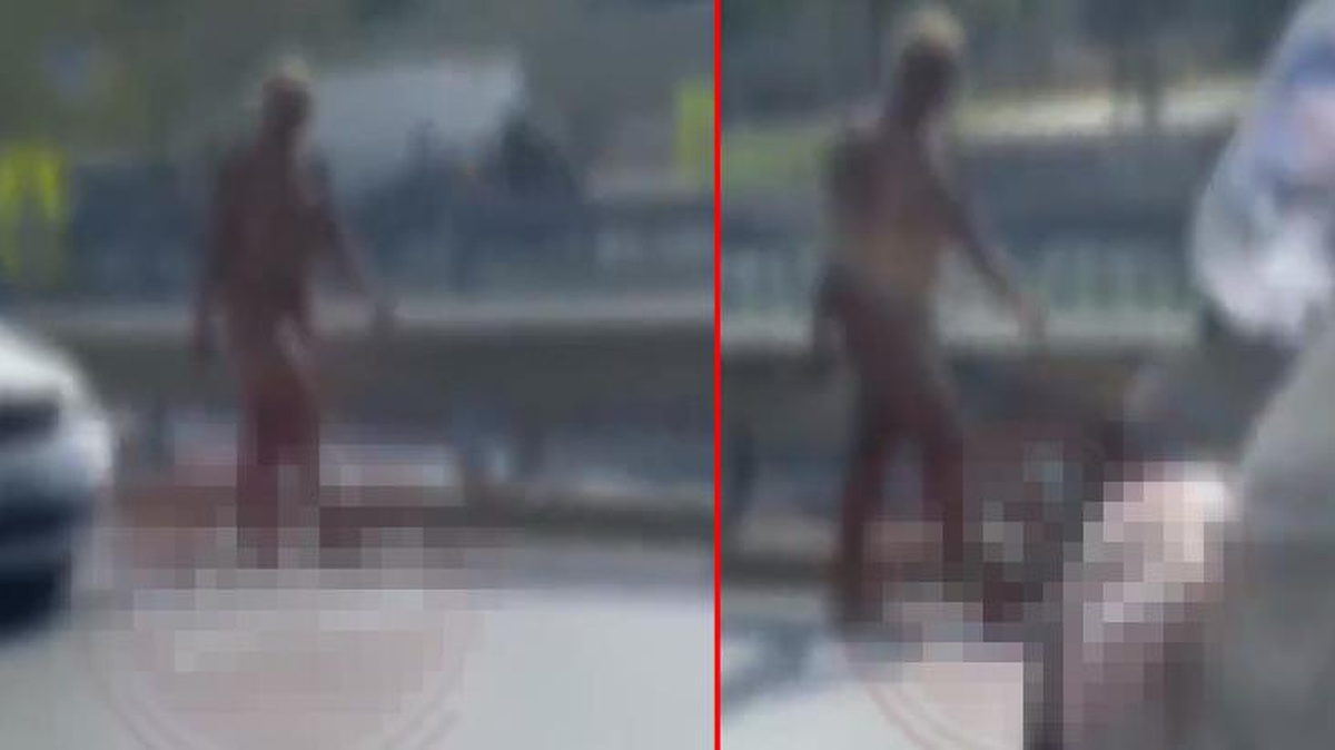 İstanbul\'da sokak ortasında çırılçıplak yürüyen kadın vatandaşlar tarafından görüntülendi