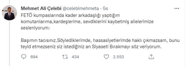 AK Parti'ye katılan Mehmet Ali Çelebi'den tepkilere yanıt: Haklı çıkmazsam, siyaseti bırakacağıma söz veriyorum