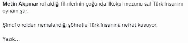 Metin Akpınar: Bugün Türkiye cahil bir ülkedir