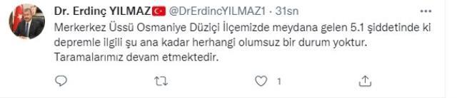 Son Dakika: Osmaniye'de 5,1 şiddetinde deprem meydana geldi