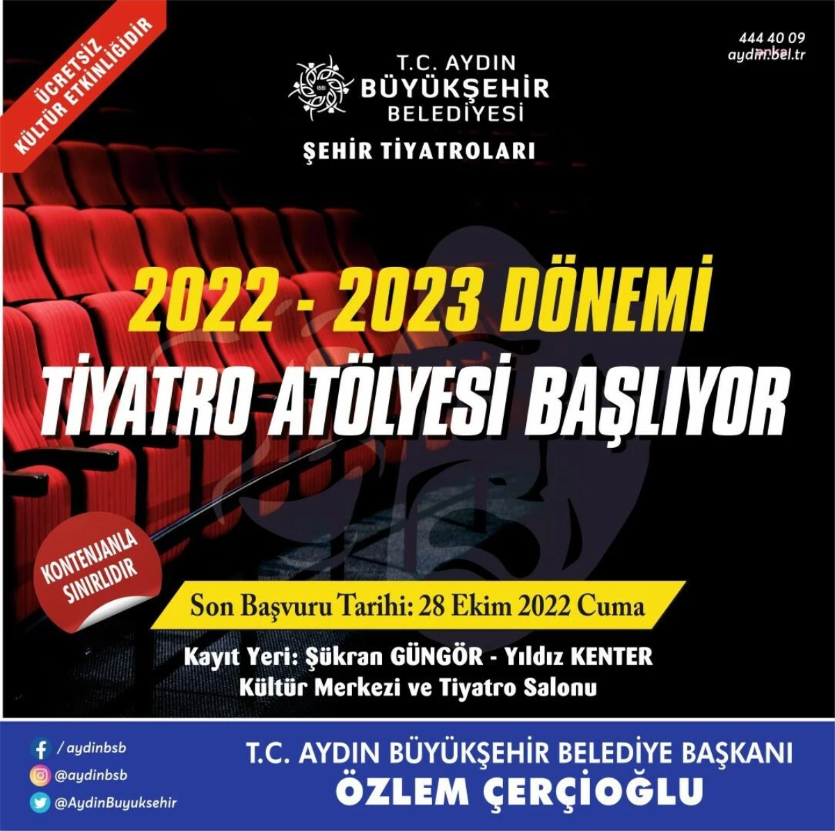 Aydın haber: Aydın Büyükşehir Belediyesi\'nin Tiyatro Atölyeleri Başlıyor