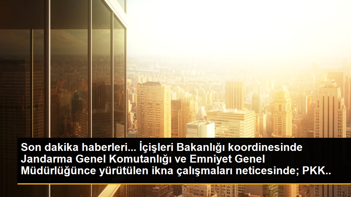 Son dakika haberleri... İçişleri Bakanlığı koordinesinde Jandarma Genel Komutanlığı ve Emniyet Genel Müdürlüğünce yürütülen ikna çalışmaları neticesinde; PKK terör...