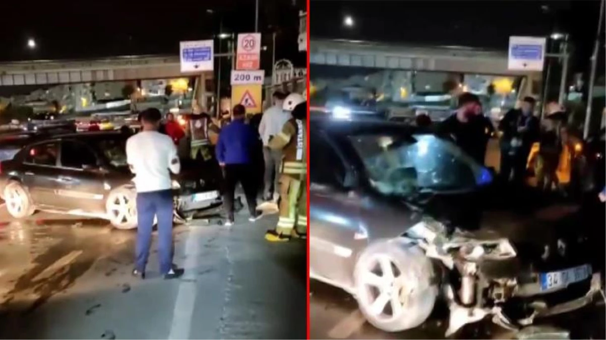 Fatih\'te otomobilin çarptığı park halindeki araçta bulunan 3 hakem yaralandı