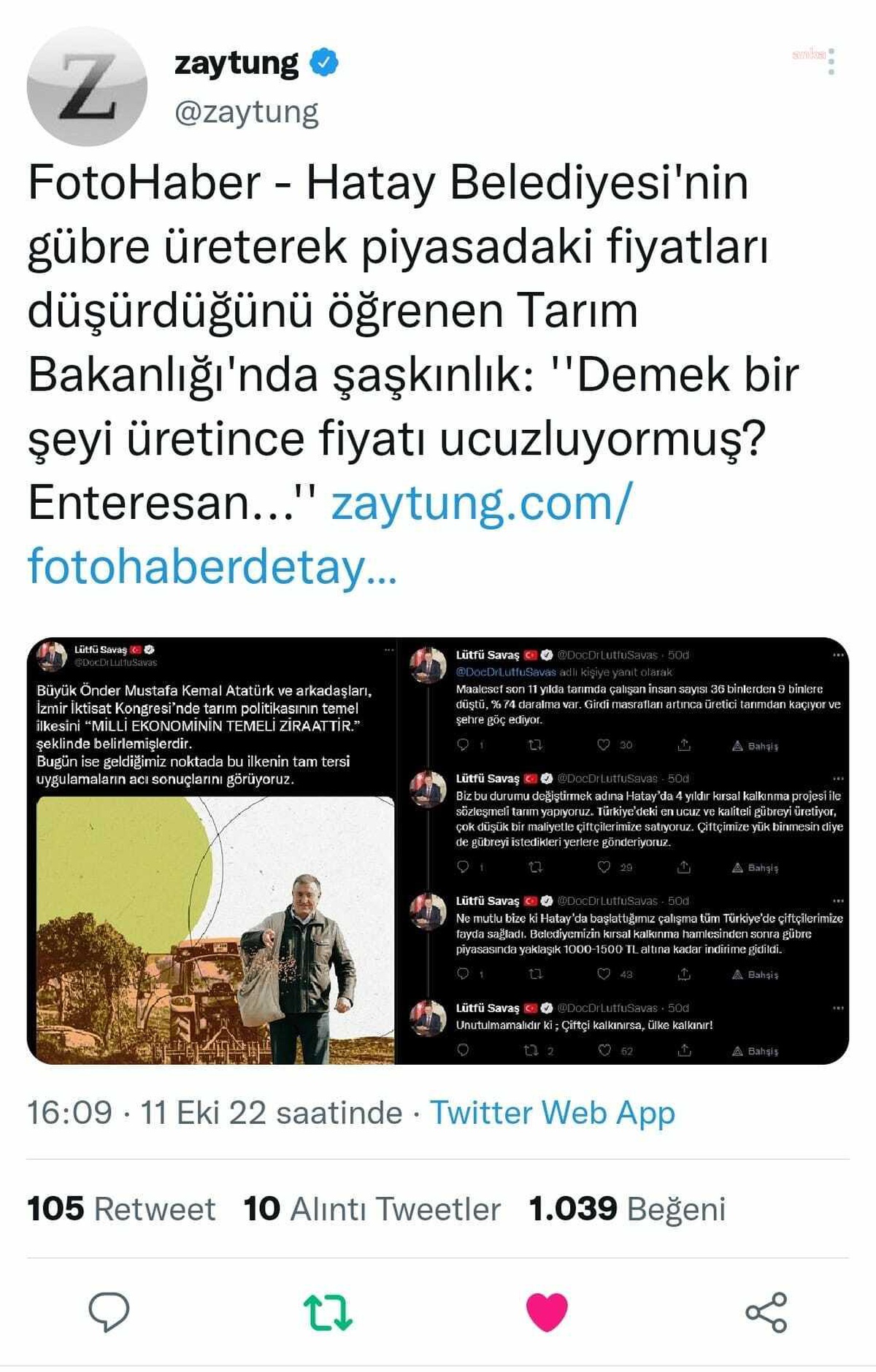 Lütfü Savaş\'ın Gübre Üretimine İlişkin Paylaşımı, Sosyal Medyada Gündem Oldu