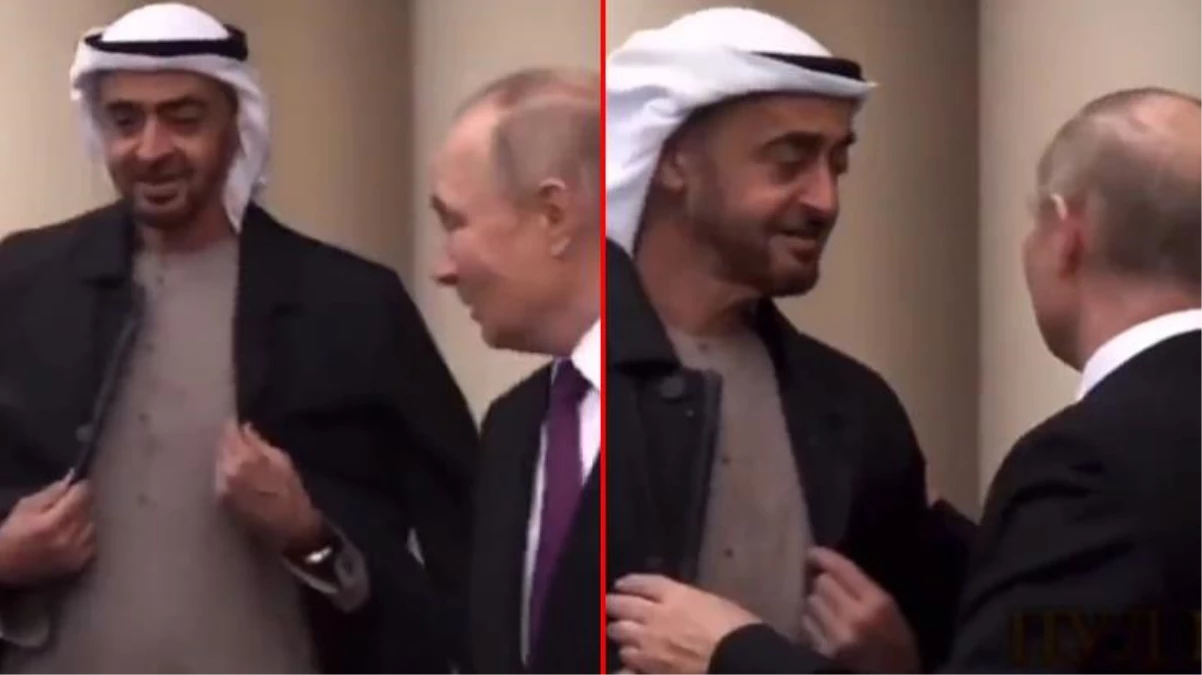 Rusya lideri Putin\'den BAE Devlet Başkanı Al Nahyan\'a jest! Kendi montunu verdi