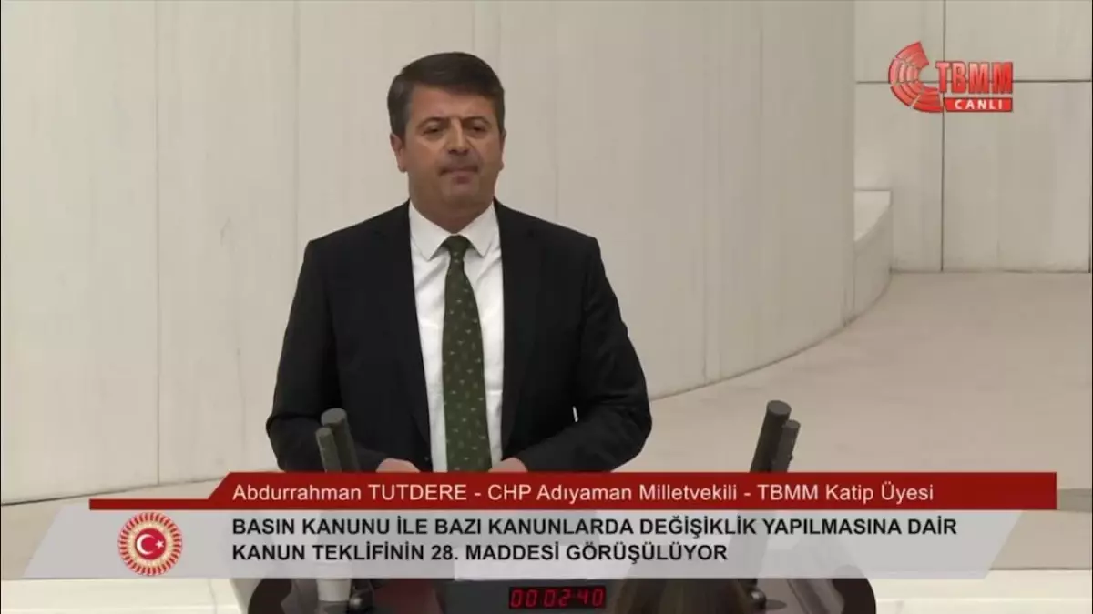 Abdurrahman Tutdere: "İş İşten Geçmeden Bu Ayıptan Bu Yasayı da Ülkemizi de Kurtaralım"