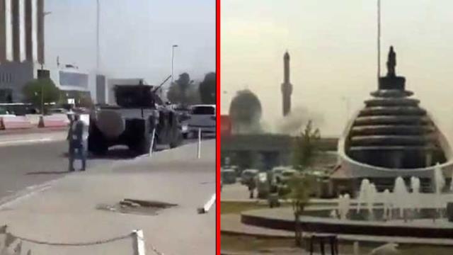 Bağdat'ta Yeşil Bölge'ye füzeli saldırı Bağdat'ta Yeşil Bölge'ye füzeli saldırı