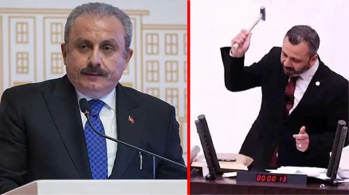 Kürsüde çekiçle telefon kıran CHP\'li vekile TBMM Başkanı Şentop\'tan tepki: Kürsüye verdiği zarar tazmin edilir