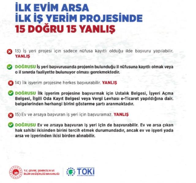 İlk Evim Arsa İlk İşyerim projesinde doğru bilinen 15 yanlış açıklandı