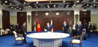 Putin: 'Uluslararası örgütler çerçevesinde yakın işbirliği içerisindeyiz'Kırgızistan, Rusya ve Tacikistan liderleri bir araya geldi