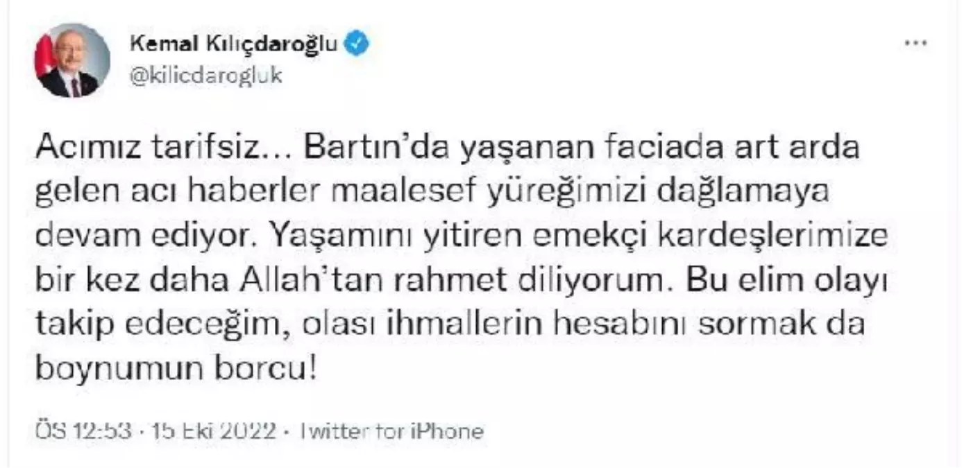 Bartın gündem haberleri... Bartın\'da maden faciası; Kılıçdaroğlu\'ndan açıklama (6)