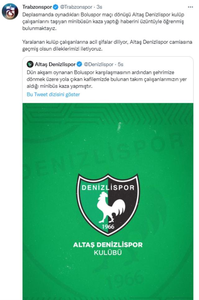 Denizlispor kafilesini taşıyan minibüs kaza geçirdi: 4'ü futbolcu 12 yaralı