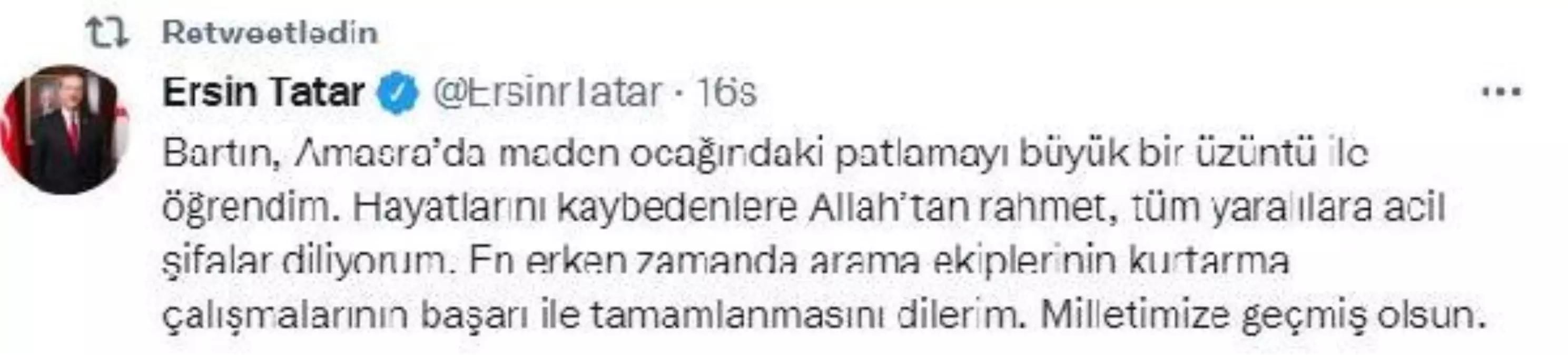 Dünyadan taziye ve geçmiş olsun mesajları