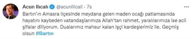 Ünlü isimler, Bartın'daki maden faciasında tek yürek oldu! Paylaşımlar art arda geldi