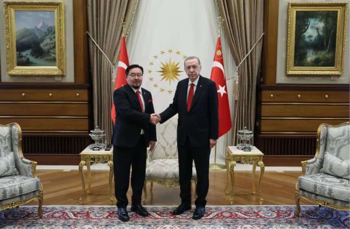 Cumhurbaşkanı Erdoğan, Moğolistan Ulusal Büyük Kuralı Başkanı Gombojav\'u kabul etti