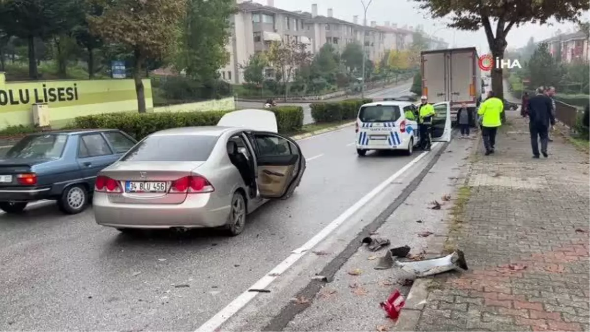 Park halinde bıraktığı otomobilini bahçeye uçmuş halde gören kadın sinir krizi geçirdi