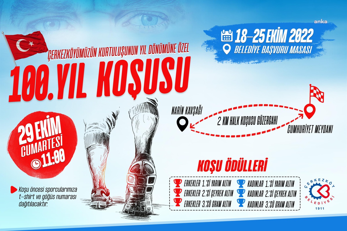Tekirdağ yerel haberleri... Çerkezköy\'de 8. Kurtuluş Koşusu İçin Kayıtlar Başladı