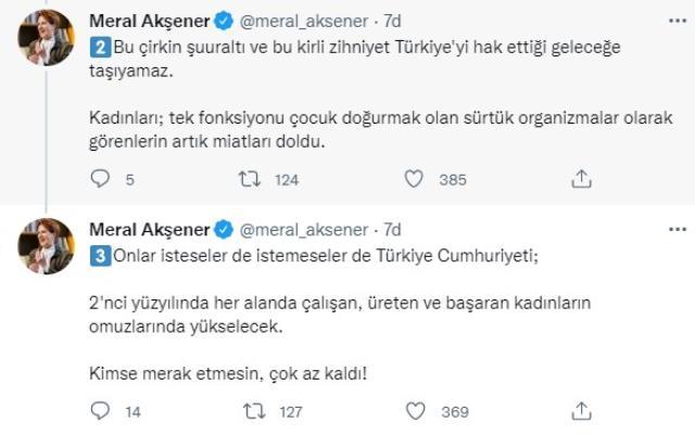 Akşener'den Cumhurbaşkanı Erdoğan'ın 'Kariyeri çocuk yapmak' sözlerine tepki: 20 yılda en utanç verici 27 saniye