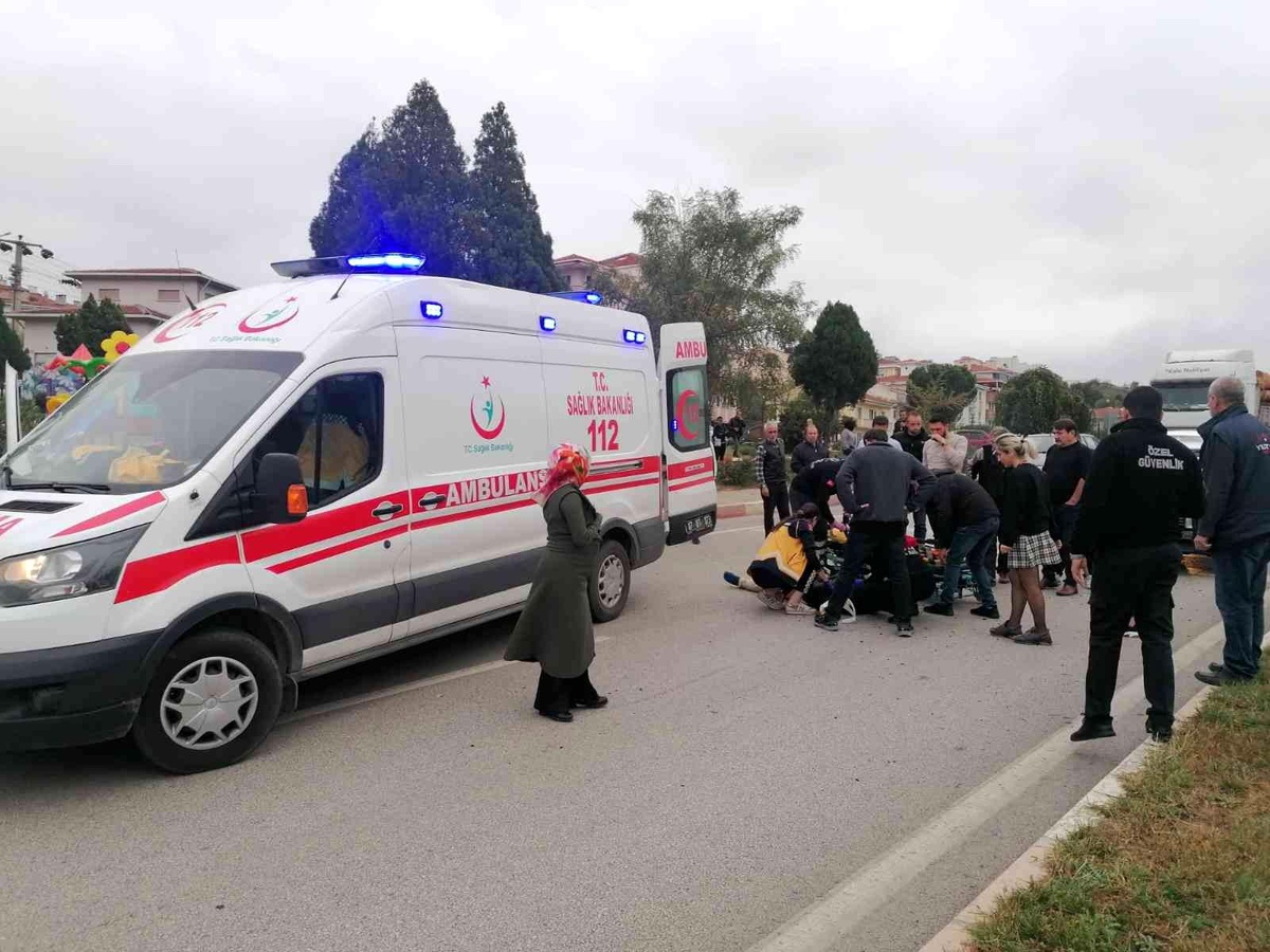 Çanakkale haber! Çan\'da yolun karşısına geçen yayaya otomobil çarptı