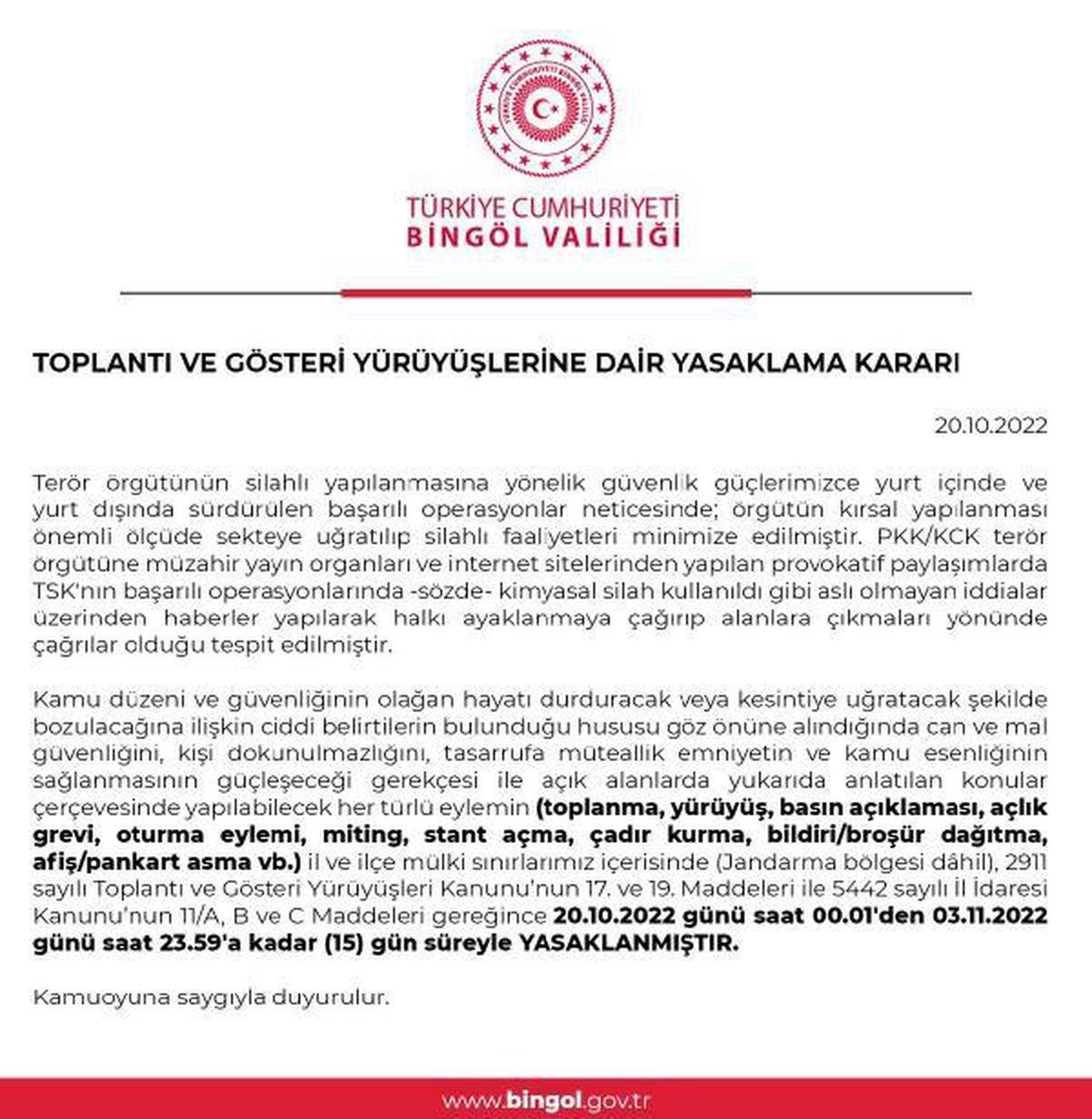 Şanlıurfa haberi! Şanlıurfa\'da gösteri ve etkinlikler 3 günlüğüne yasaklandı