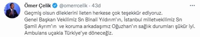 Azerbaycan'da trafik kazası geçiren Binali Yıldırım'dan ilk fotoğraf Azerbaycan'da trafik kazası geçiren Binali Yıldırım'dan ilk fotoğraf