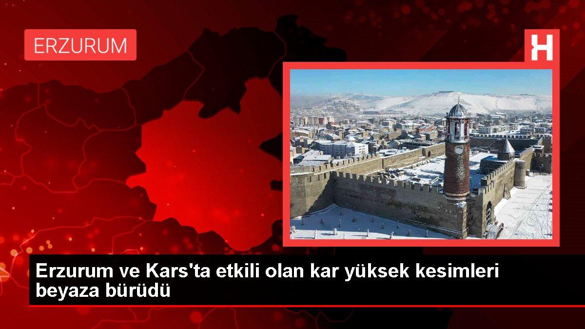 Kars gündem haberi | Erzurum ve Kars'ta etkili olan kar yüksek kesimleri beyaza bürüdü