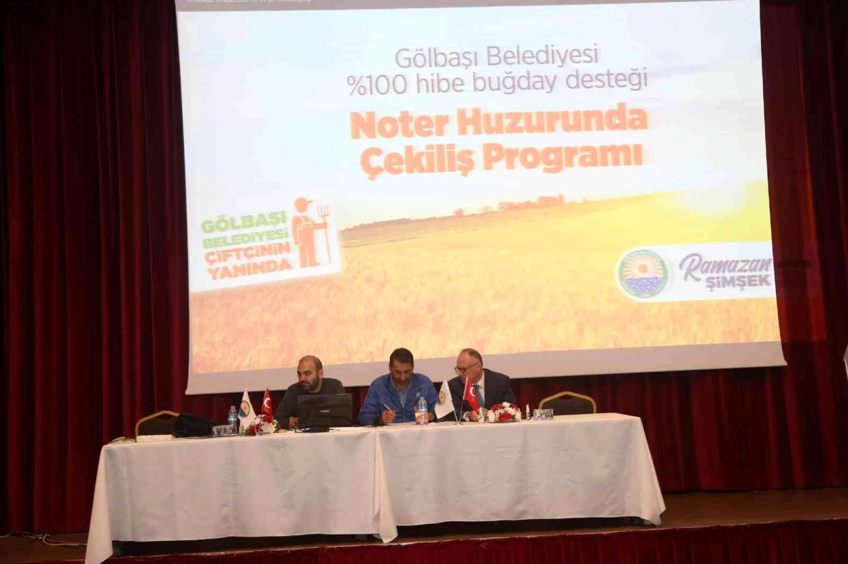 Ankara haberleri: Gölbaşı\'nda yüzde 100 hibeli buğday desteğinin kuraları çekildi