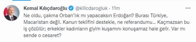 Kılıçdaroğlu'ndan Erdoğan'ın 'Sıkıysa bu işi referanduma götürelim' sözlerine yanıt: Kanun teklifini destekle, ne referandumu Kılıçdaroğlu'ndan Erdoğan'ın 'Sıkıysa bu işi referanduma götürelim' sözlerine yanıt: Kanun teklifini destekle, ne referandumu