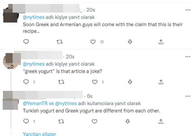 New York Times'ın 'Türk yoğurdu' paylaşımı bazı kullanıcıların canını sıktı New York Times'ın 'Türk yoğurdu' paylaşımı bazı kullanıcıların canını sıktı