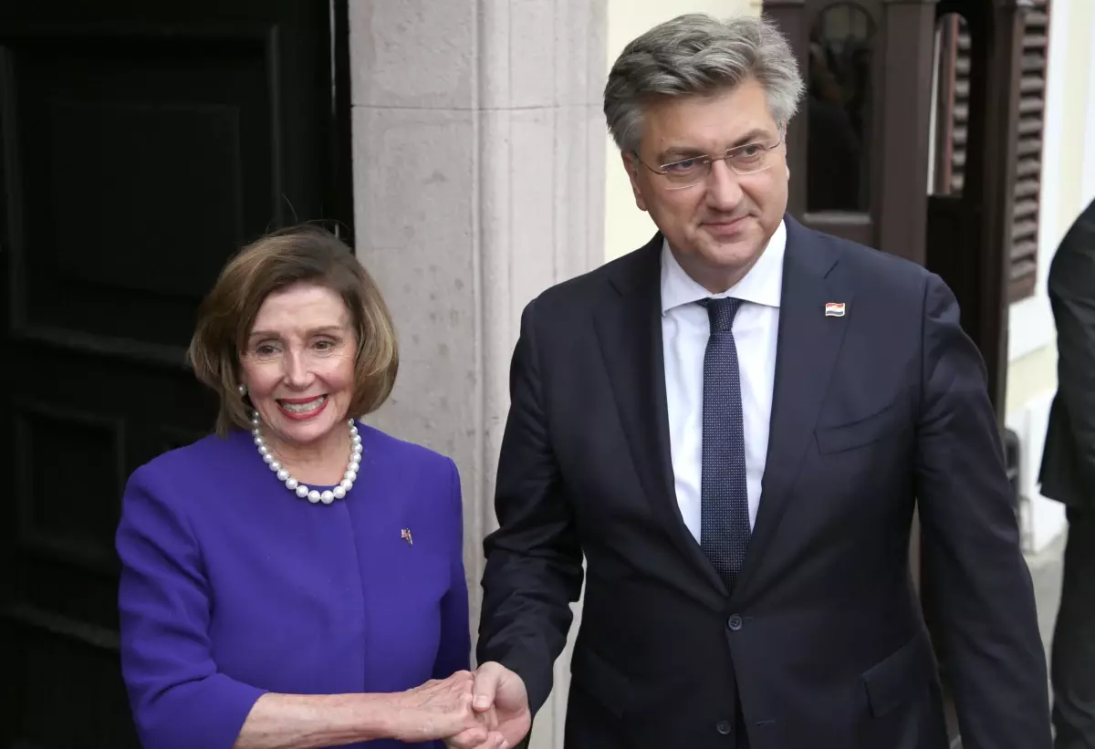 Hırvatistan Başbakanı Plenkovic, ABD Temsilciler Meclisi Başkanı Pelosi\'yi kabul etti