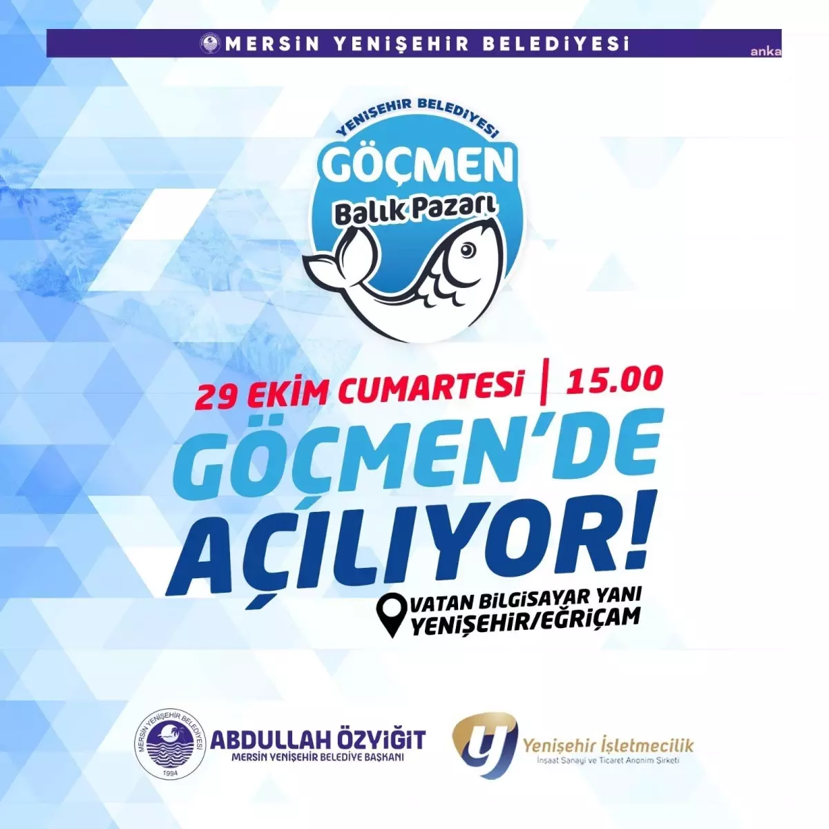 Mersin yerel haberleri... Yenişehir Belediyesi Göçmen Balık Pazarı, 29 Ekim\'de Açılıyor