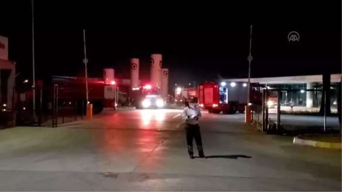 Tüp dolum merkezinde çıkan yangın söndürüldü