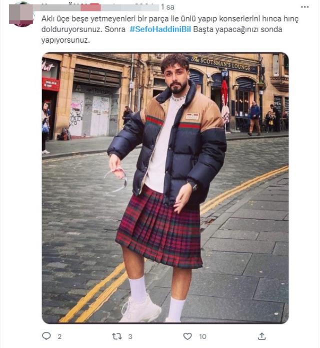 Gittiği ülkede etek giyen rapçi Sefo, sosyal medyada linç ediliyor