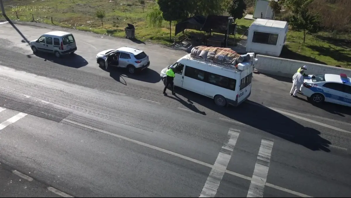 Akşehir\'de dron destekli trafik denetimi yapıldı