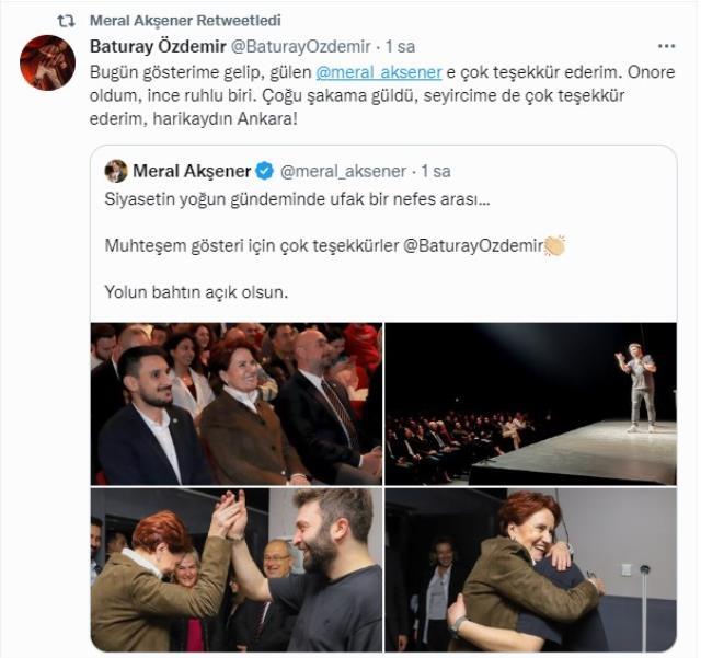 Akşener, Kılıçdaroğlu'nun adaylığıyla ilgili esprisi gündem olan komedyeni izlemeye gitti