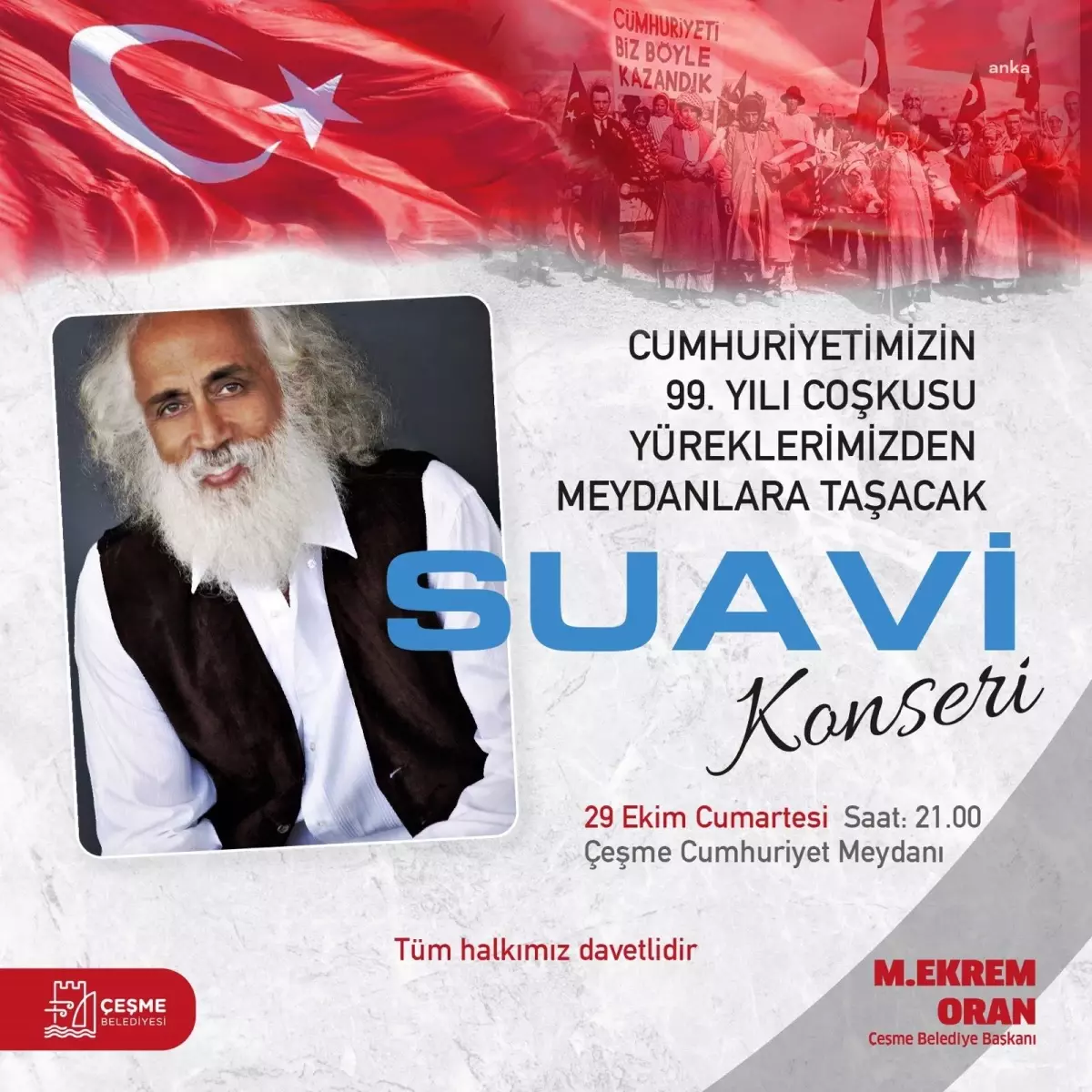 Çeşme\'de Cumhuriyet Bayramında Suavi Konser Verecek