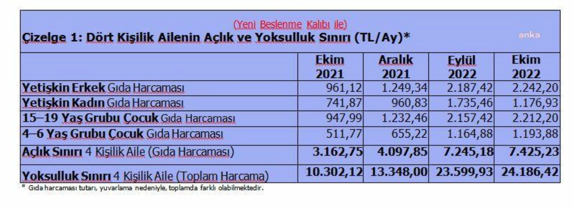 Türk-İş: Ekim Ayında Açlık Sınırı 7 Bin 425, Yoksulluk Sınırı 24 Bin 185 Lira Oldu