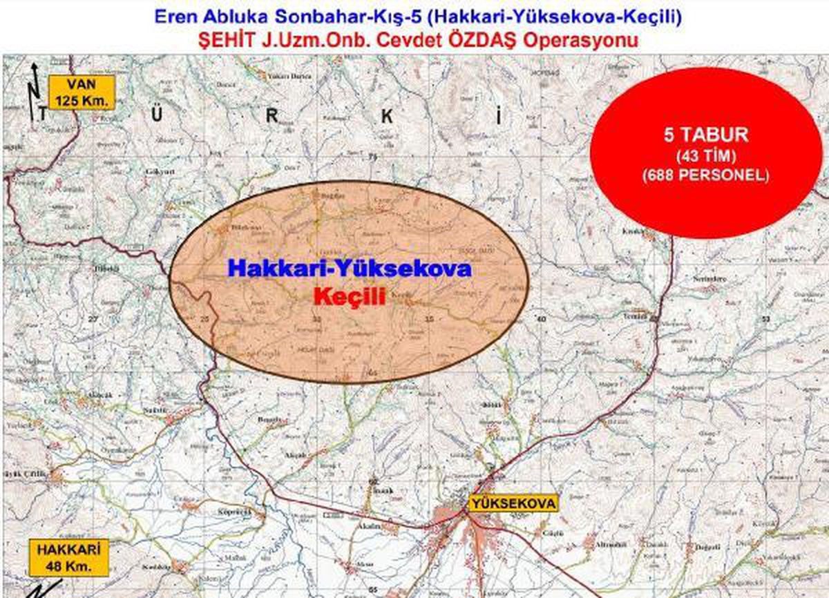İçişleri: Hakkari\'de \'Eren Abluka Sonbahar Kış-5 Operasyonu\' başlatıldı