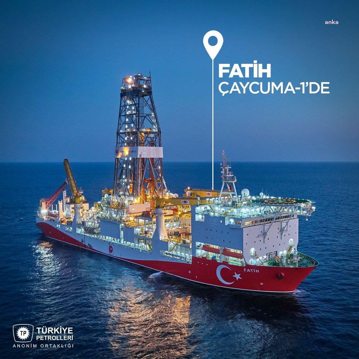 Türkiye Petrolleri Anonim Ortaklığı: Fatih Sondaj Gemisi Çaycuma-1 Kuyusuna Ulaştı