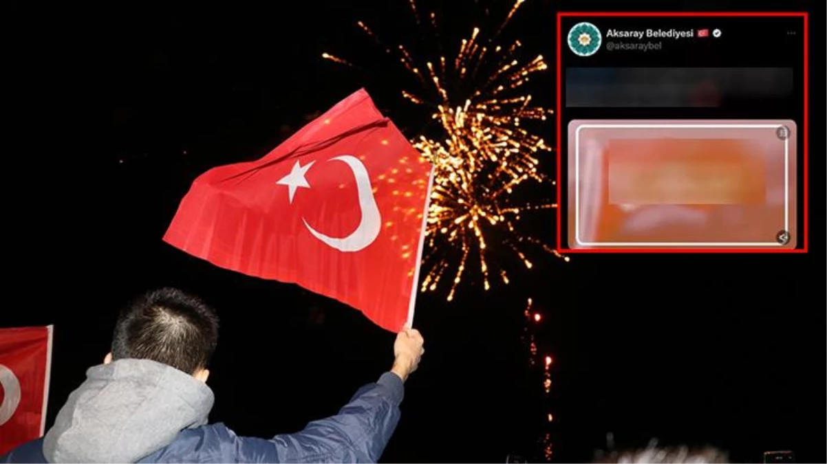 Aksaray Belediyesi\'nden tepki çeken 29 Ekim paylaşımı! Apar topar kaldırıldı