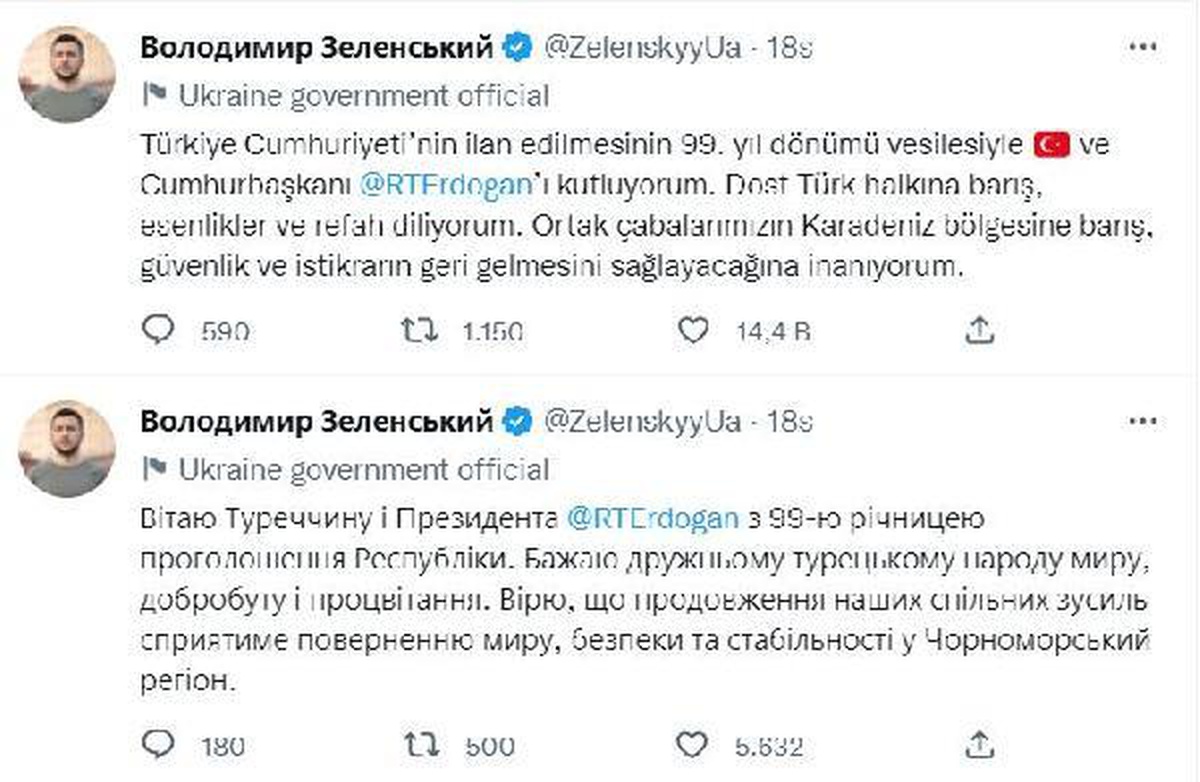 Dünyadan Türkiye\'ye Cumhuriyet Bayramı kutlamaları