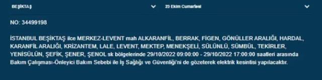 İstanbullular dikkat! Bu 7 ilçede saatler süren elektrik kesintisi yaşanacak