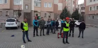 Mudurnu'da site sakinlerine yangın eğitimi verildi