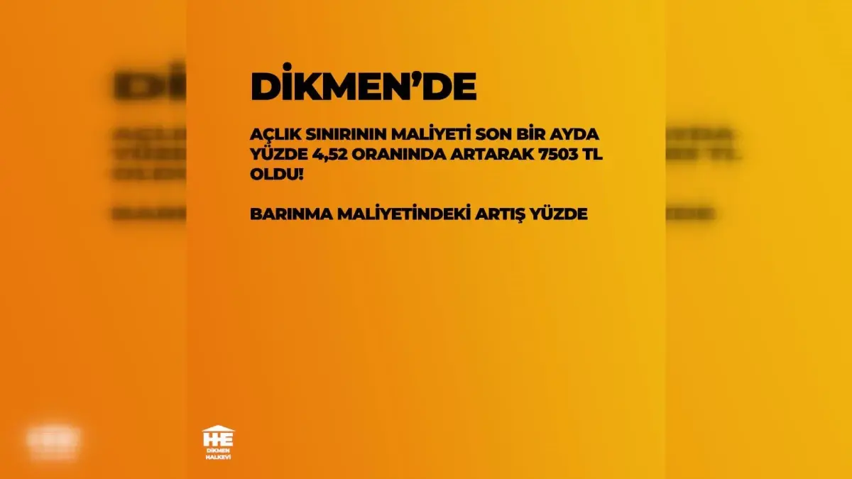 Halkevleri: Ankara\'nın Dikmen Semtinde 4 Kişilik Bir Ailenin Açlık Sınırı 7 Bin 503 Liraya Yükseldi